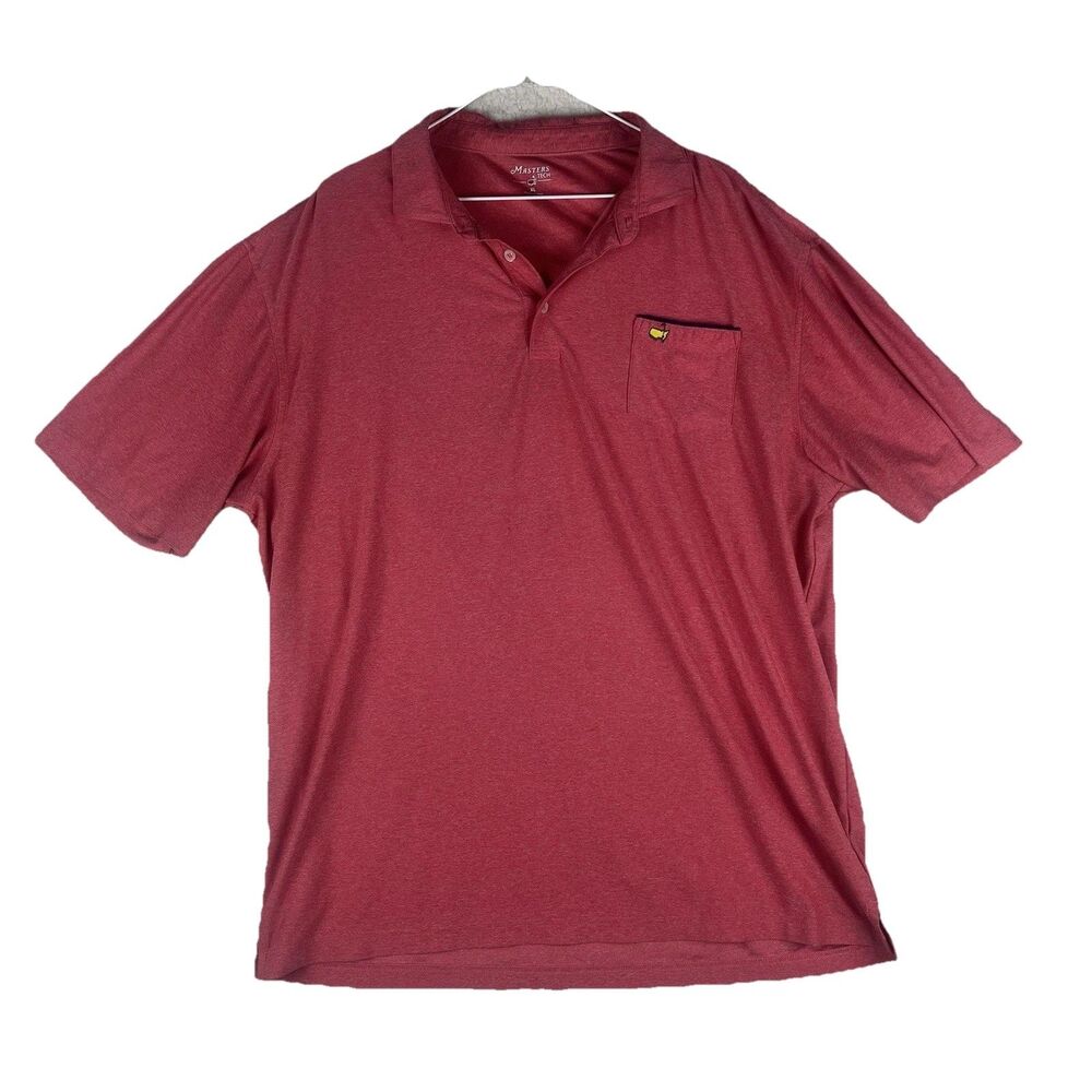 Masters Tech Mens XL Golf Polo Shirt‎ Pink Performance Stretch